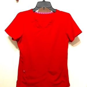 Heart Soul Womens Scrub set Top Bottoms Red size small